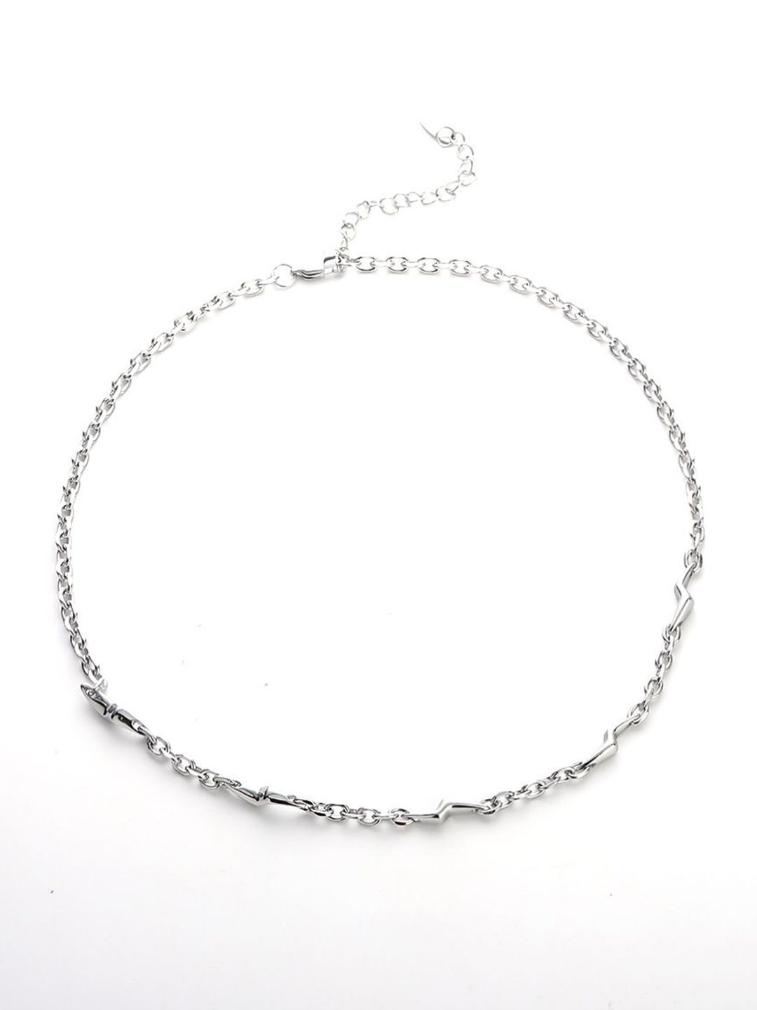 Stainless Steel Silver-Plated Minimal Necklace