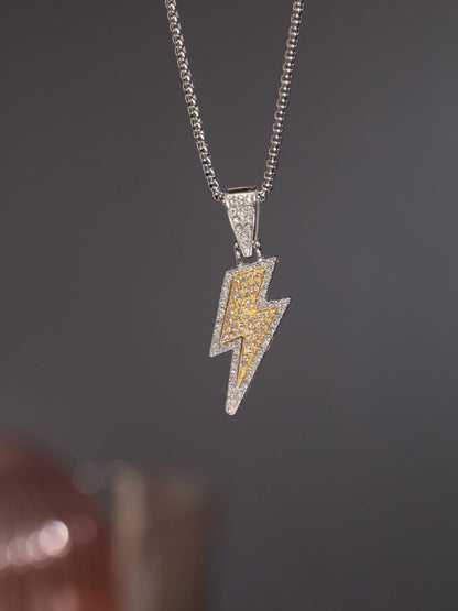 SALTY Men Stainless Steel Electrostorm Shimmer Pendant With Chain