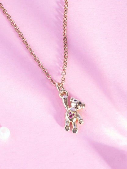 SALTY Teddy Charm Stainless Steel Pendant & Chain Jewellery Accessories