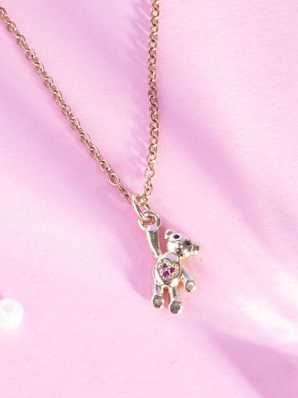 SALTY Teddy Charm Stainless Steel Pendant & Chain Jewellery Accessories