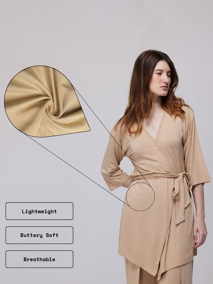 Cava Sand Ease Wrap Top