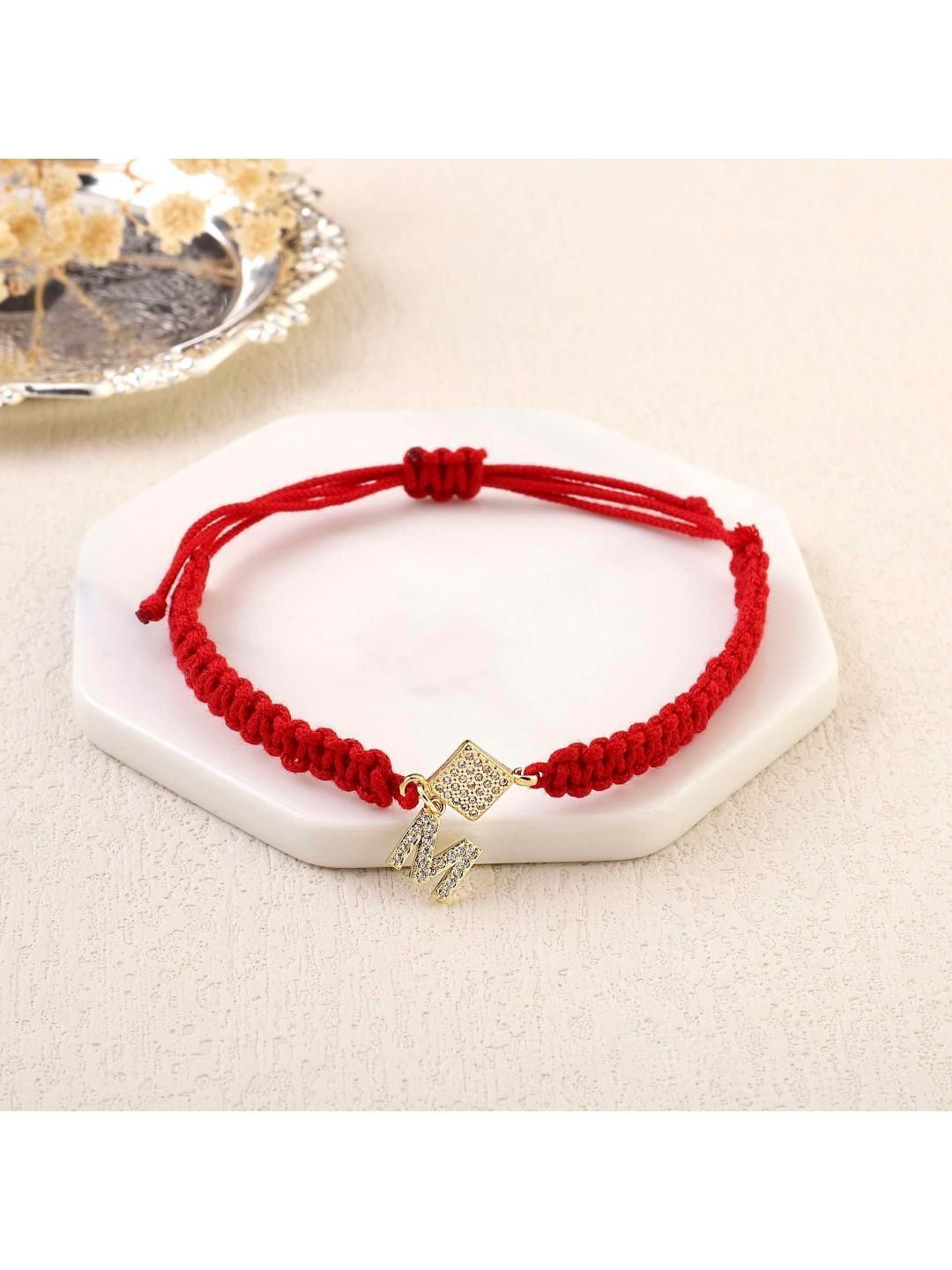 SALTY Women Artificial Stones Studded Stainless Steel Wraparound Bracelet