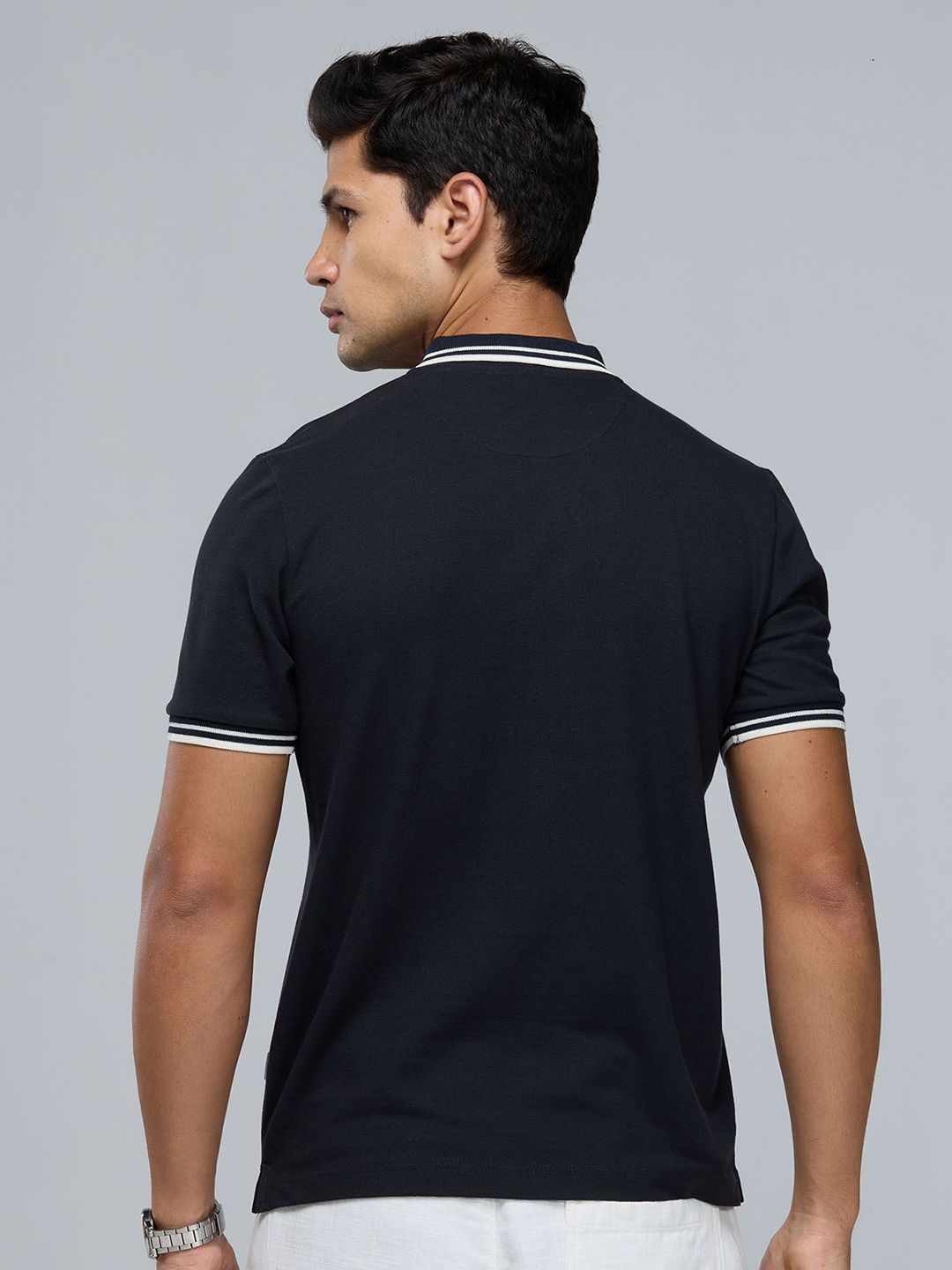 Cava Black Urban Zipper Polo
