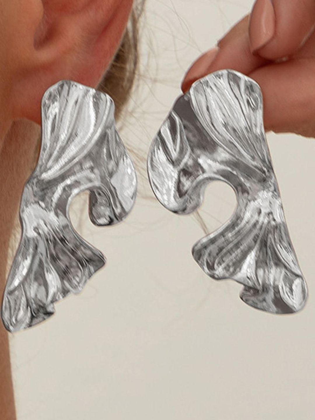 Silver-Plated Contemporary Studs