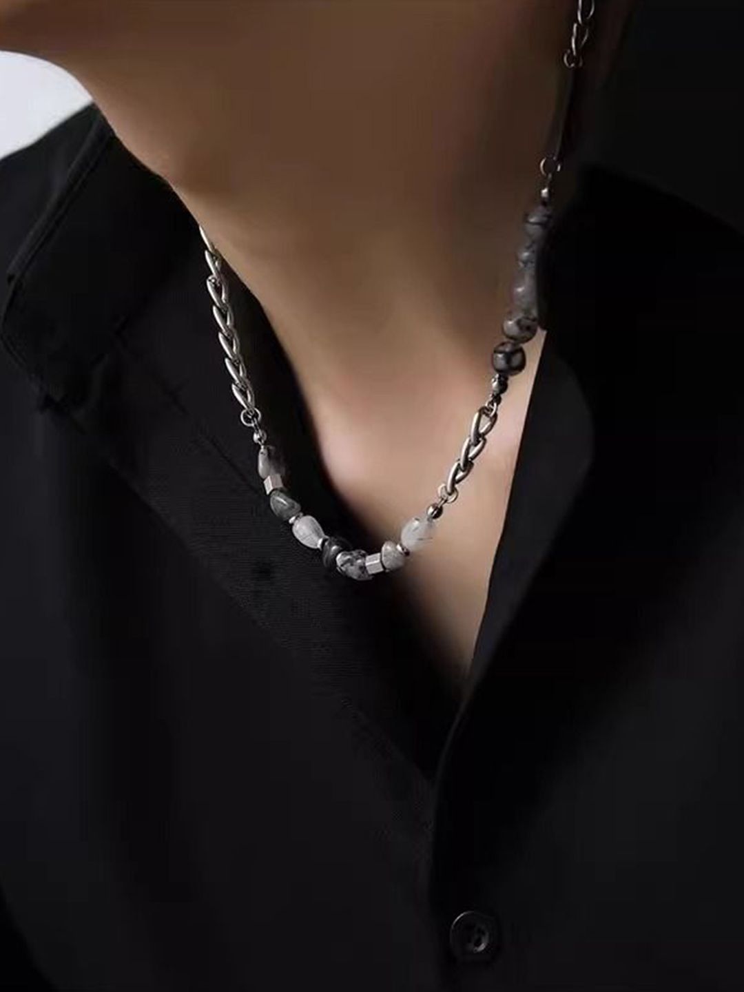 Silver-Plated Enamelled Necklace