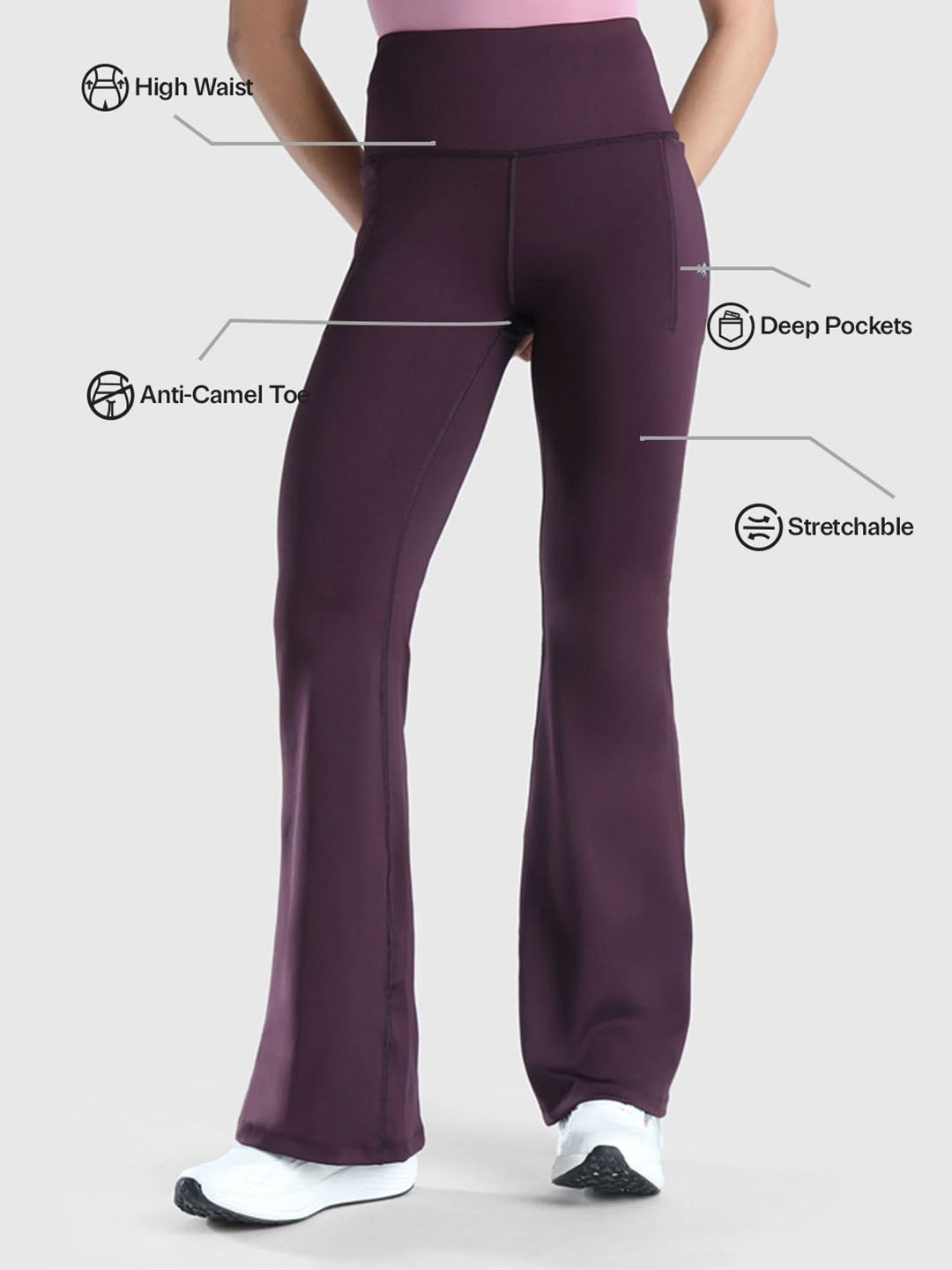 High Rise Waist Flare Tights