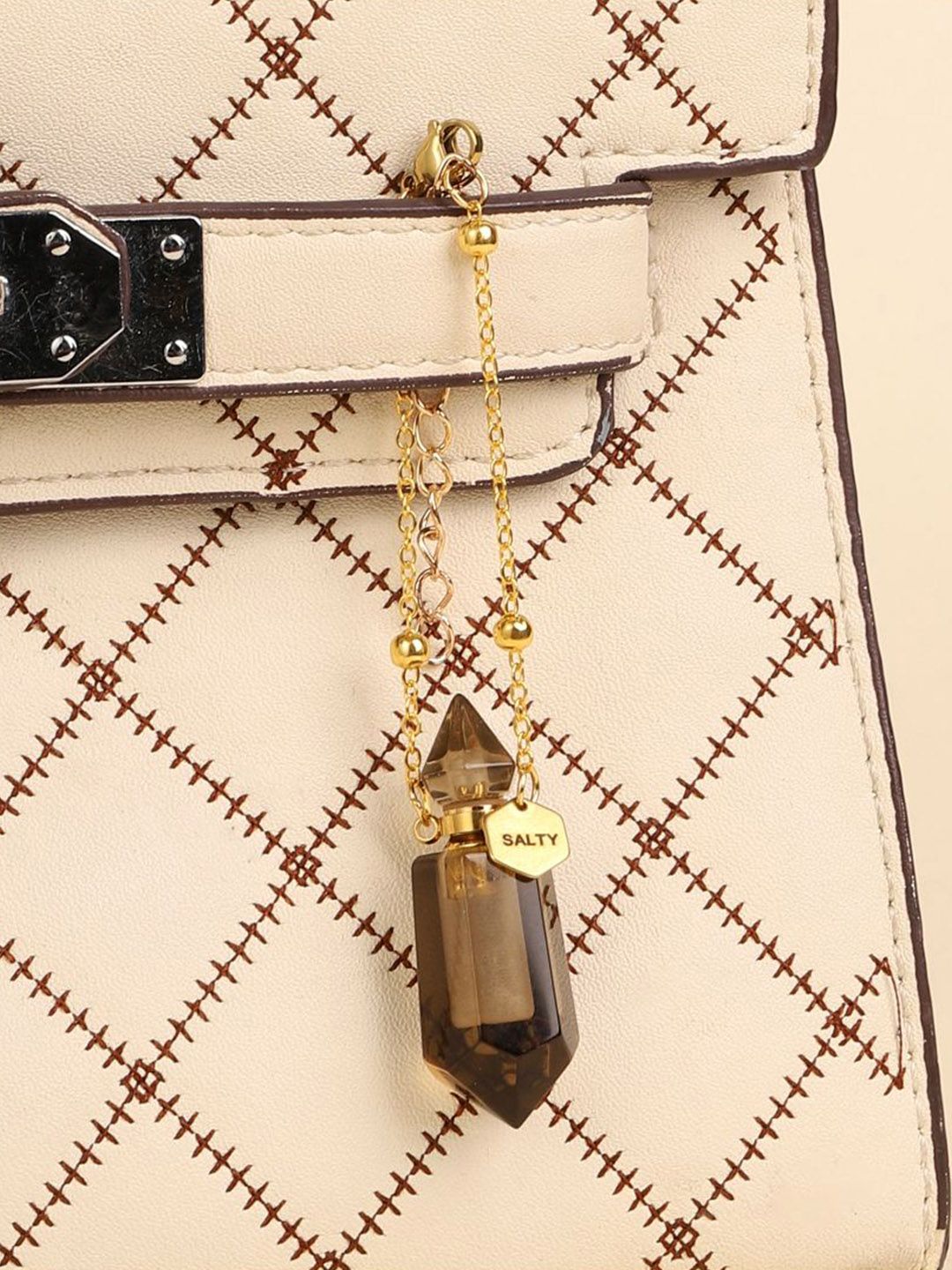 SALTY Women Shungite Perfume Bottle Charm Bracelet