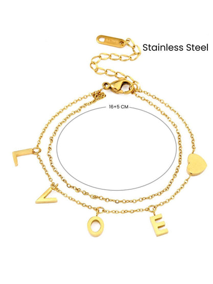 SALTY Love Heart Stainless Steel Multistrand Bracelet