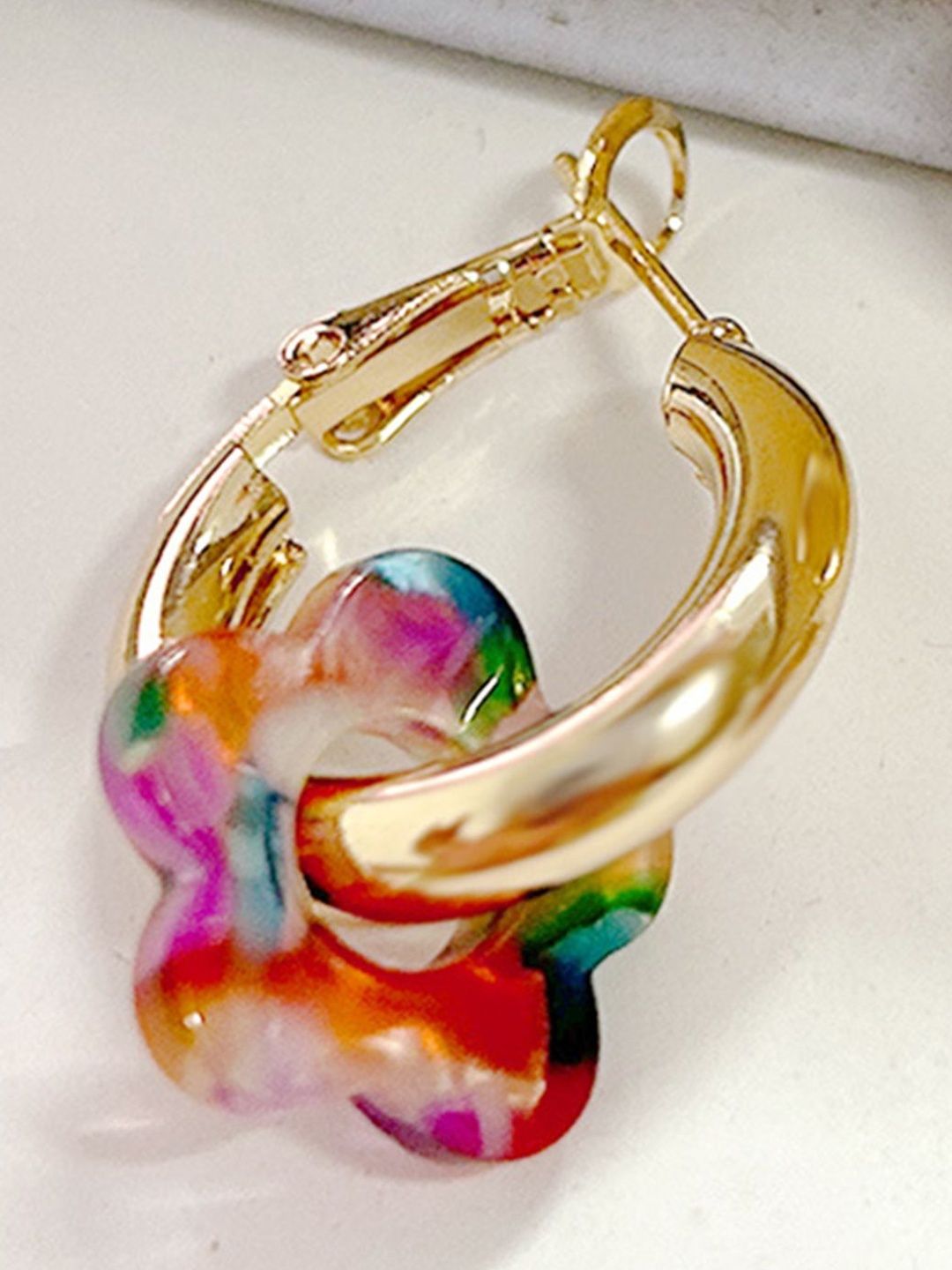 Floral Hoop Earrings
