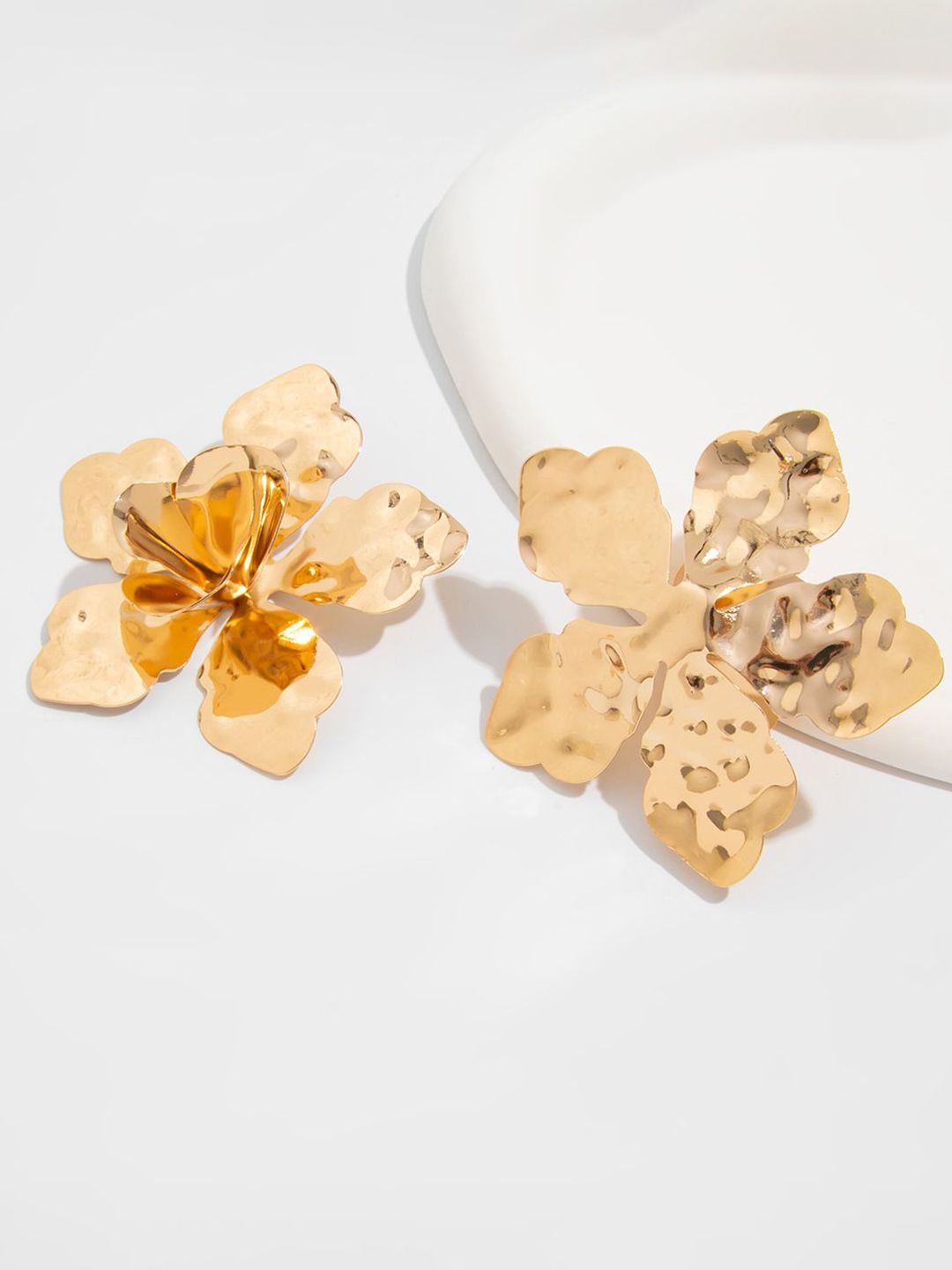 Gold-Plated Floral Shaped Studs