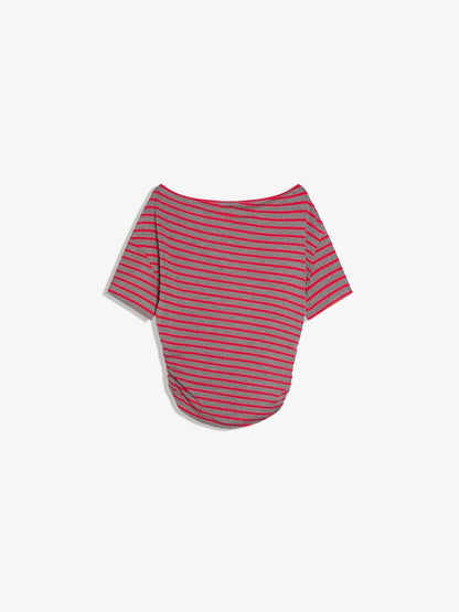 Asymmetric print short sleeve T-shirt