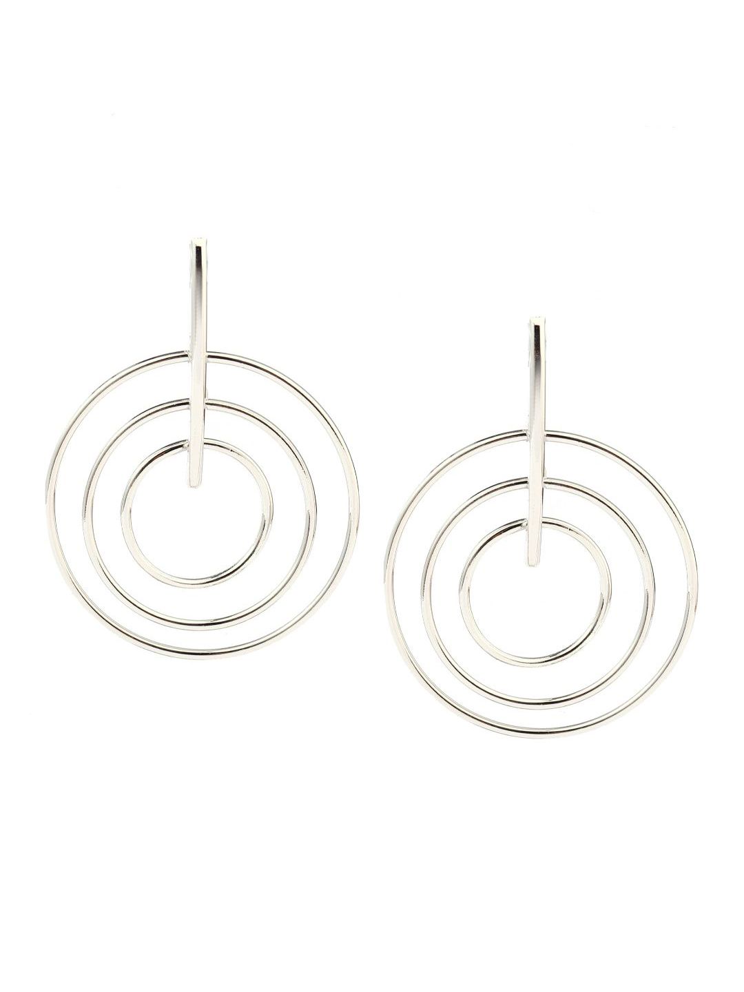 SALTY Silver-Plated Contemporary Drop Earrings