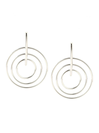 SALTY Silver-Plated Contemporary Drop Earrings