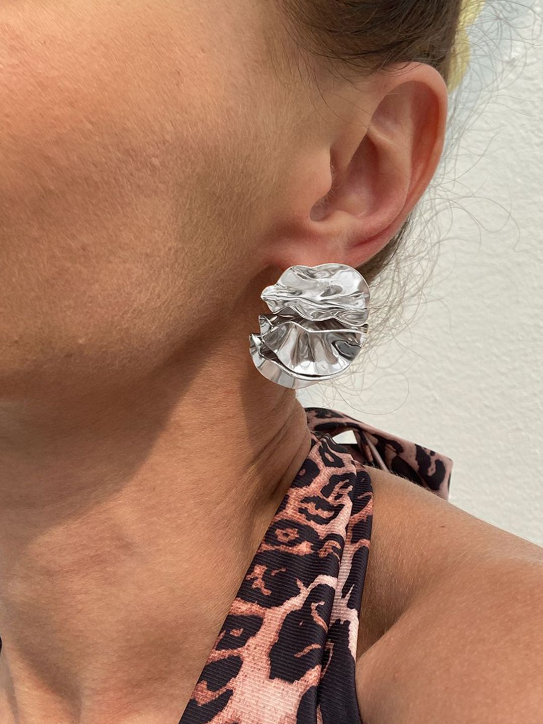 Silver-Plated Contemporary Studs