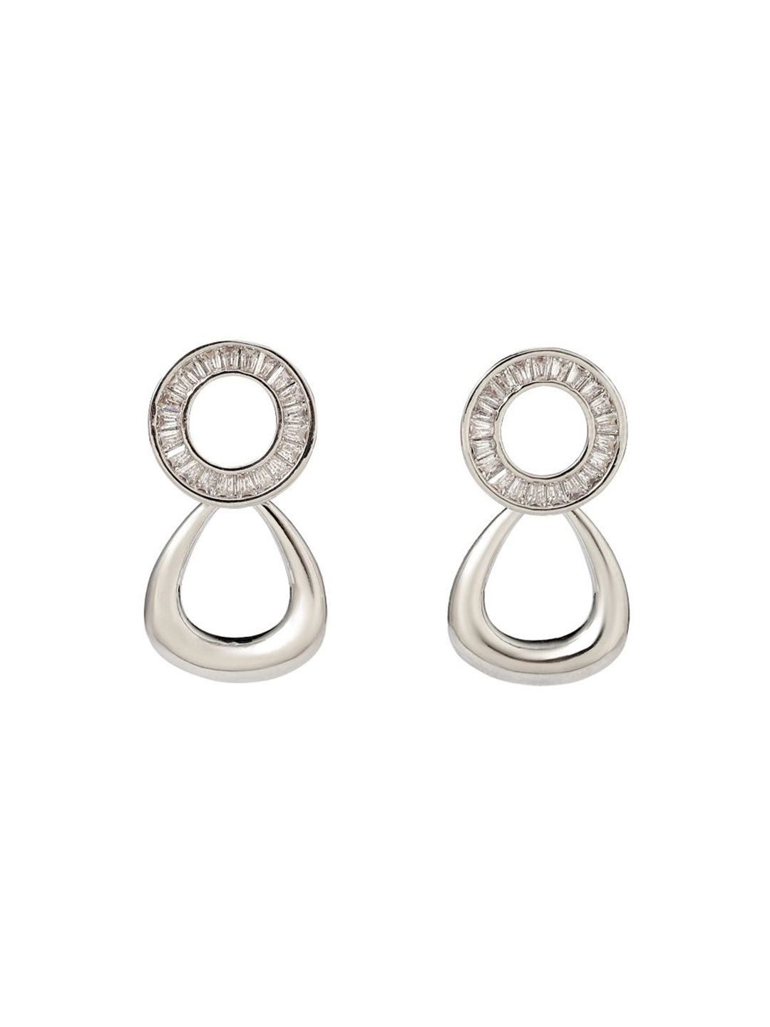SALTY Gold-Plated Contemporary Oxidised Drop Earrings