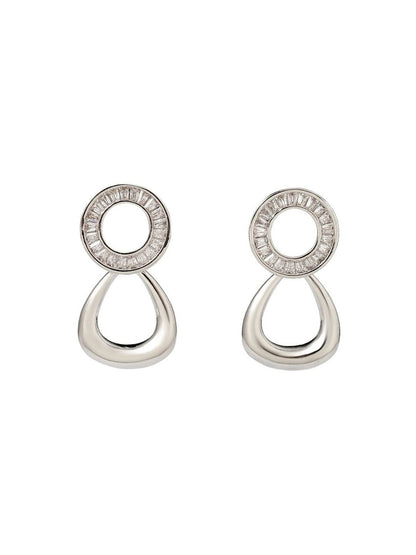 SALTY Gold-Plated Contemporary Oxidised Drop Earrings