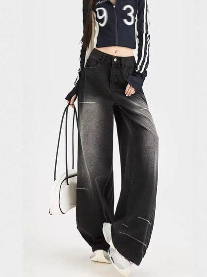 Women Wide Leg Mid-Rise Light Fade Jeans