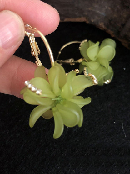 Floral Half Hoop Earrings
