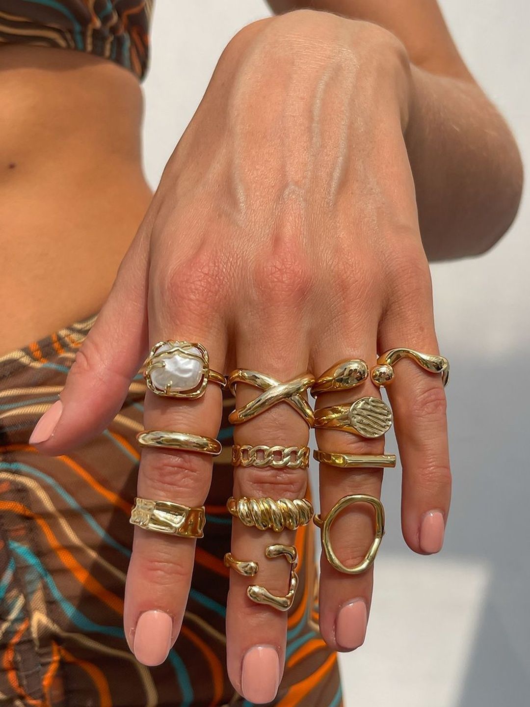 Set Of 12 Silver-Plated Finger Ring
