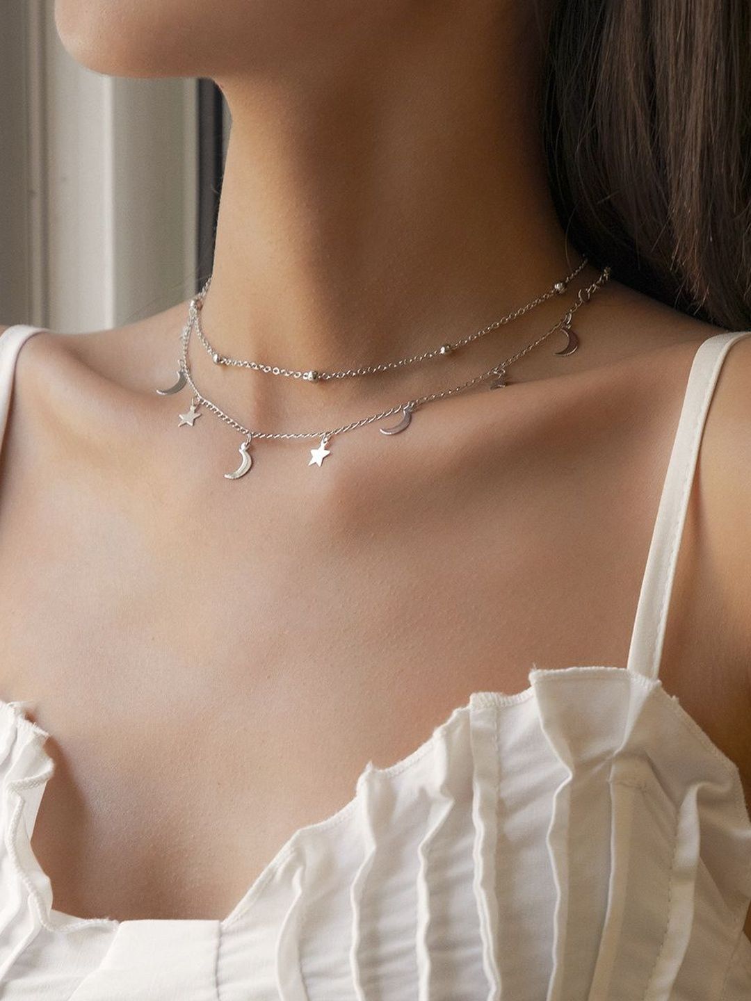 Silver-Plated Enamelled Necklace
