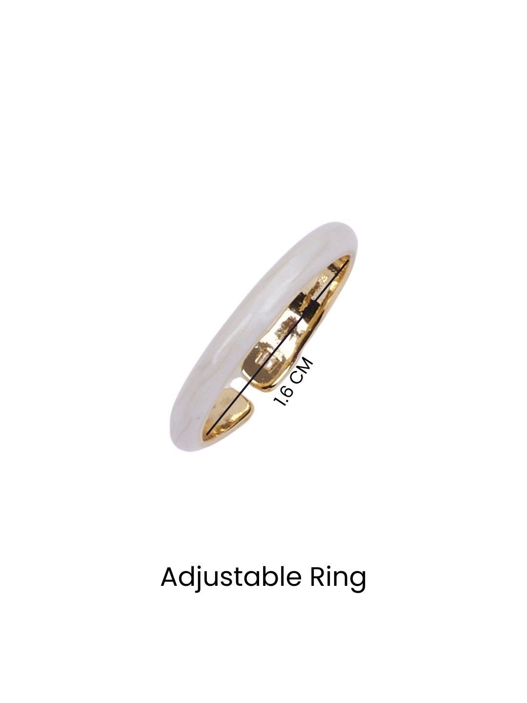 SALTY Maribel Gold-Plated Crystal Studded Enamelled Adjustable Finger Ring