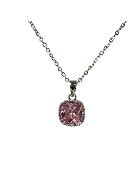SALTY American Diamond-Studded Square-Shaped Pendants With Chains