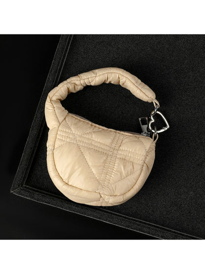 SALTY Off White Mini Quilted Puff Bag Charm