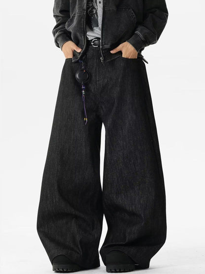 Men Wide Leg Mid-Rise Light Fade Jeans