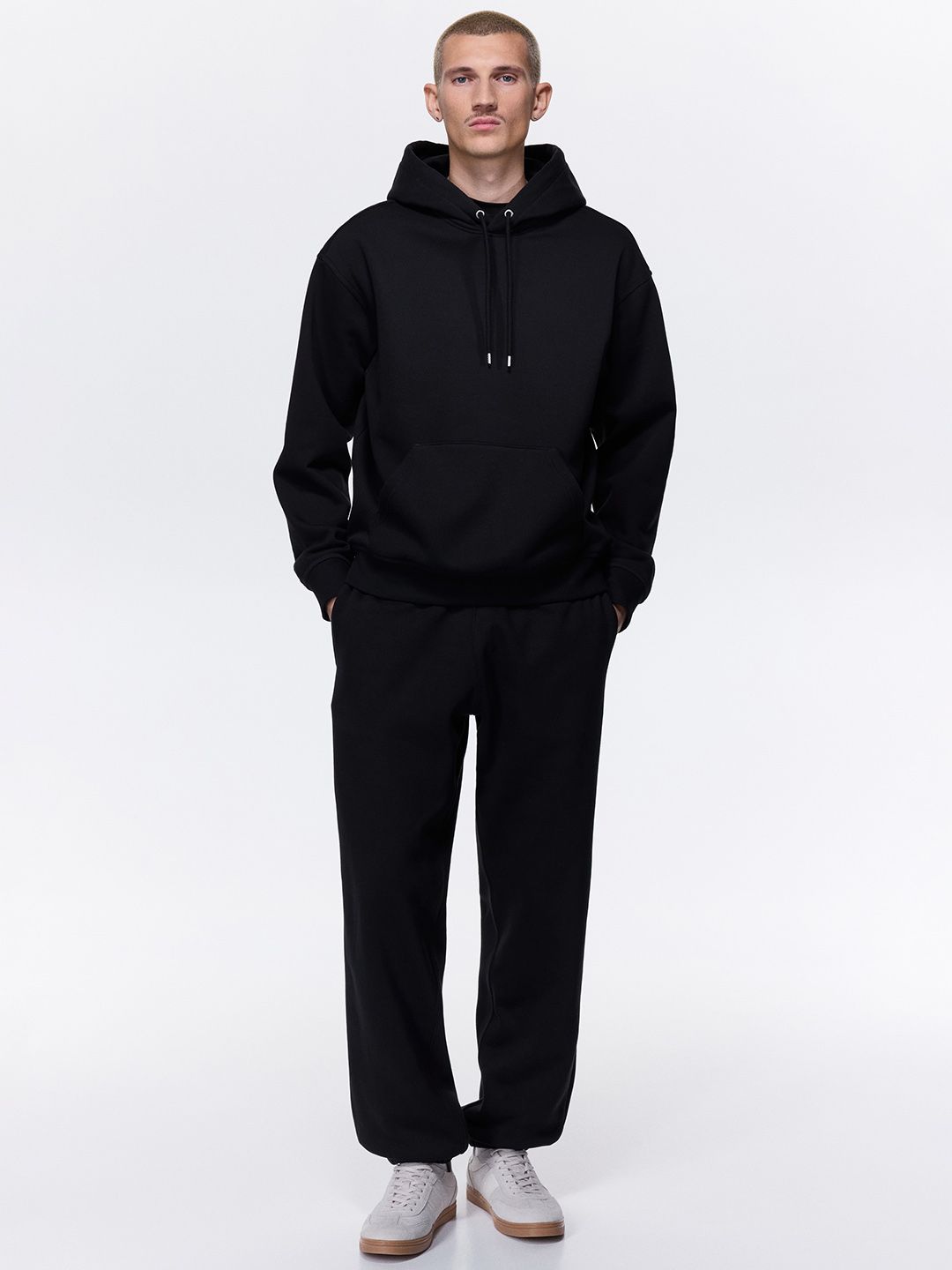 Men Black Relaxed Fit Hoodie