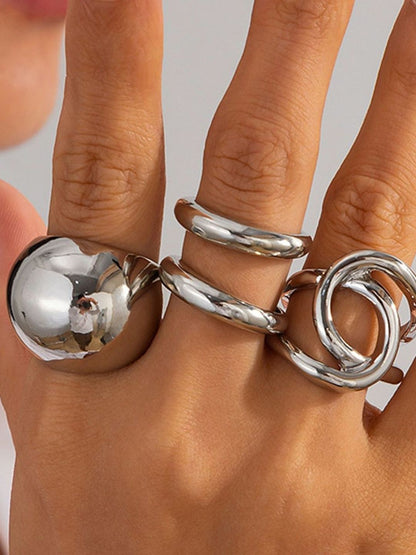 Set of 4 Silver-Plated Finger Ring