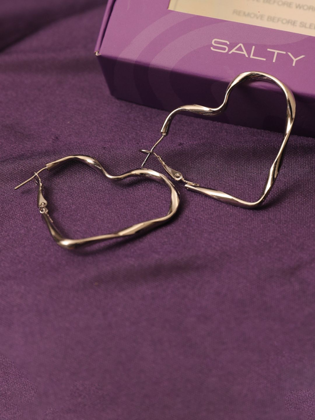 SALTY Heart Shaped Hoop Earrings