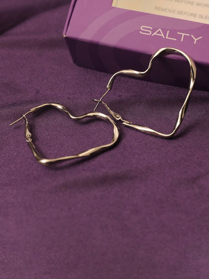 SALTY Heart Shaped Hoop Earrings