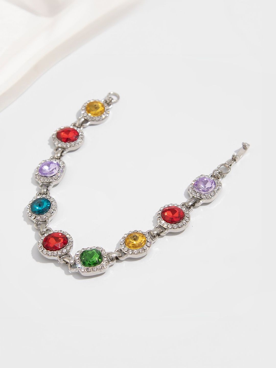 Men Antique Silver-Plated Link Bracelet