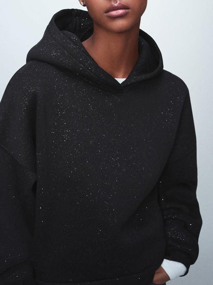 Glitter hood sweatshirt