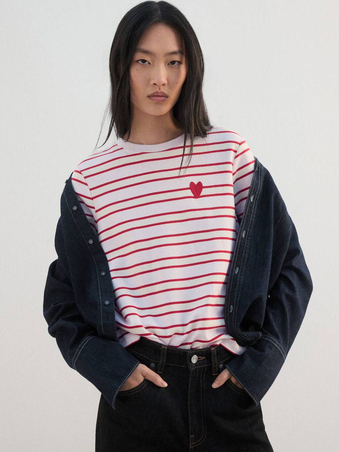 Women Striped Pure Cotton T-shirt
