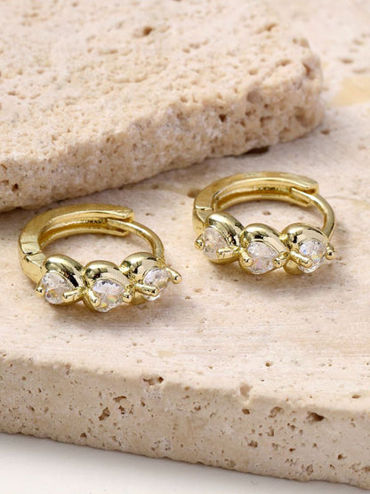 SALTY Gold-Plated Touch of Love Contemporary Studs Earrings