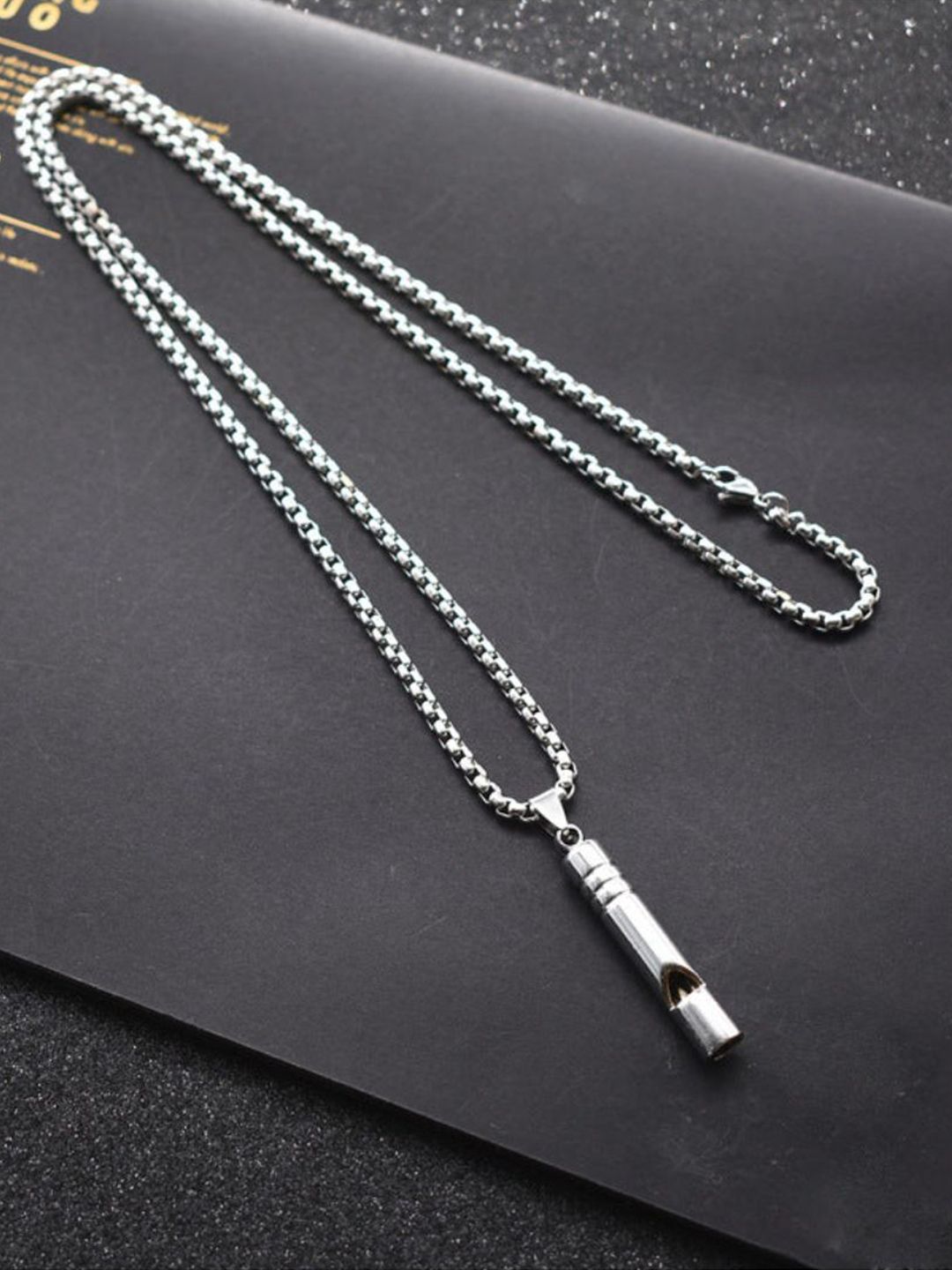SALTY Pack of 2 Men Viking horn Silver Chain