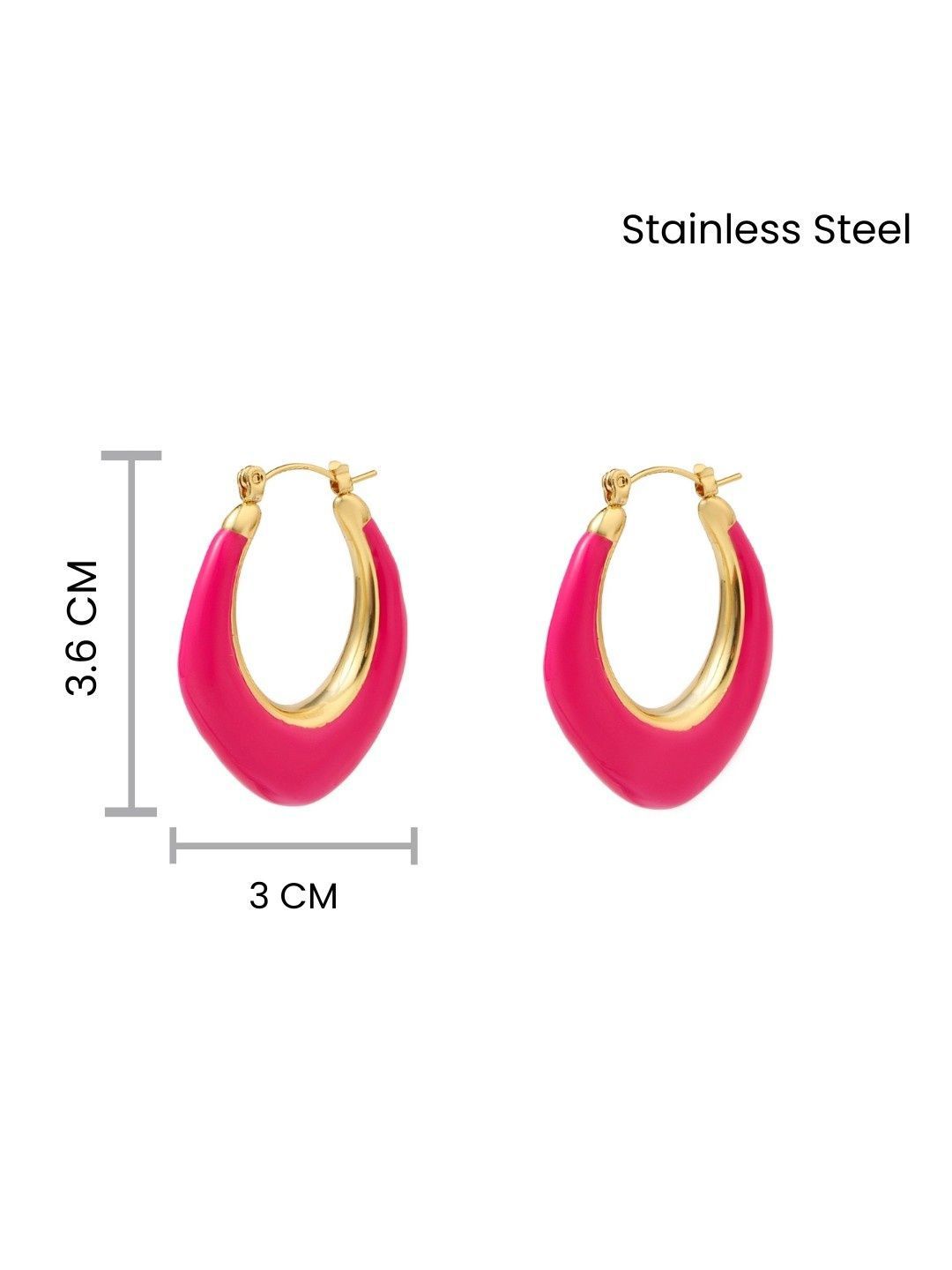 SALTY Stainless Steel Contemporary Half Hoop Earrings