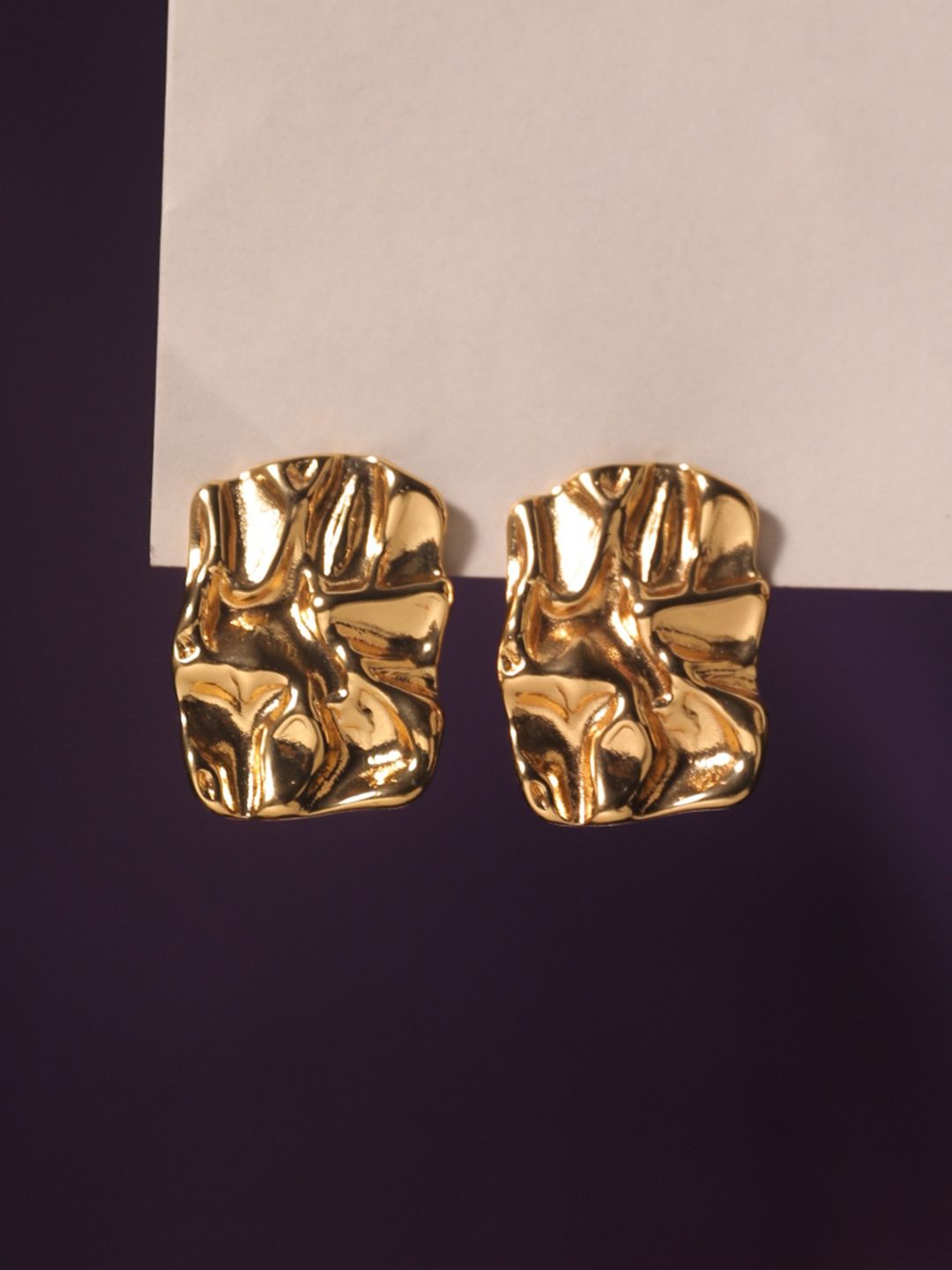 SALTY Stainless Steel Contemporary Shaped Embossed Elegance Studs