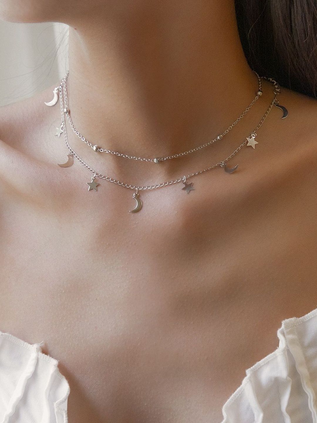 Silver-Plated Enamelled Necklace