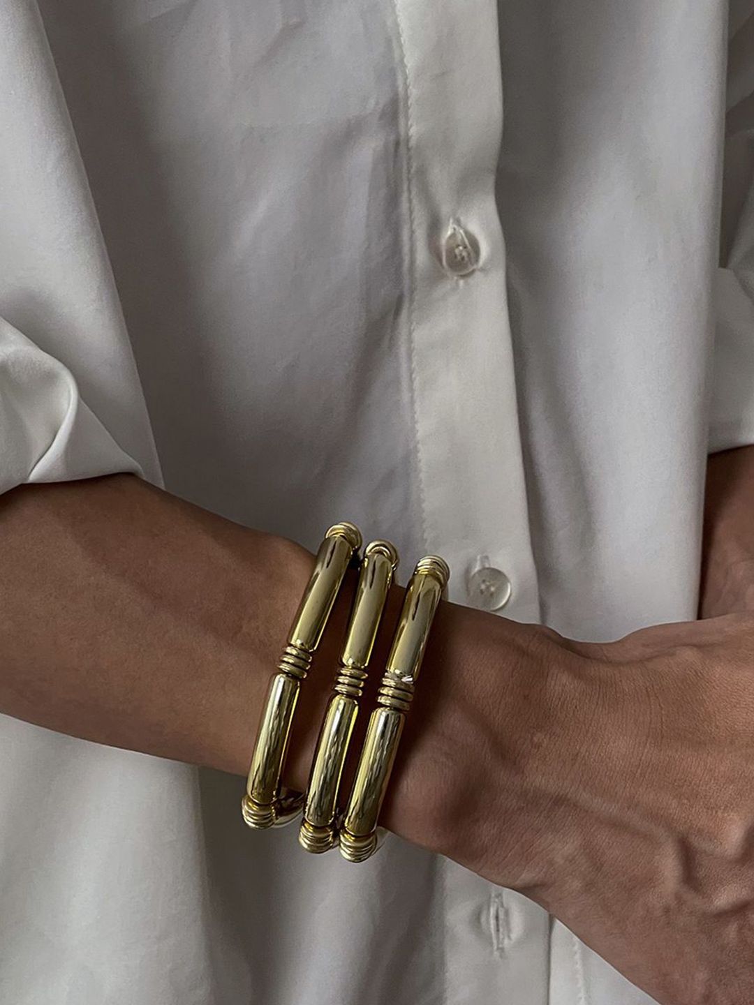 Men Gold-Plated Kada Bracelet