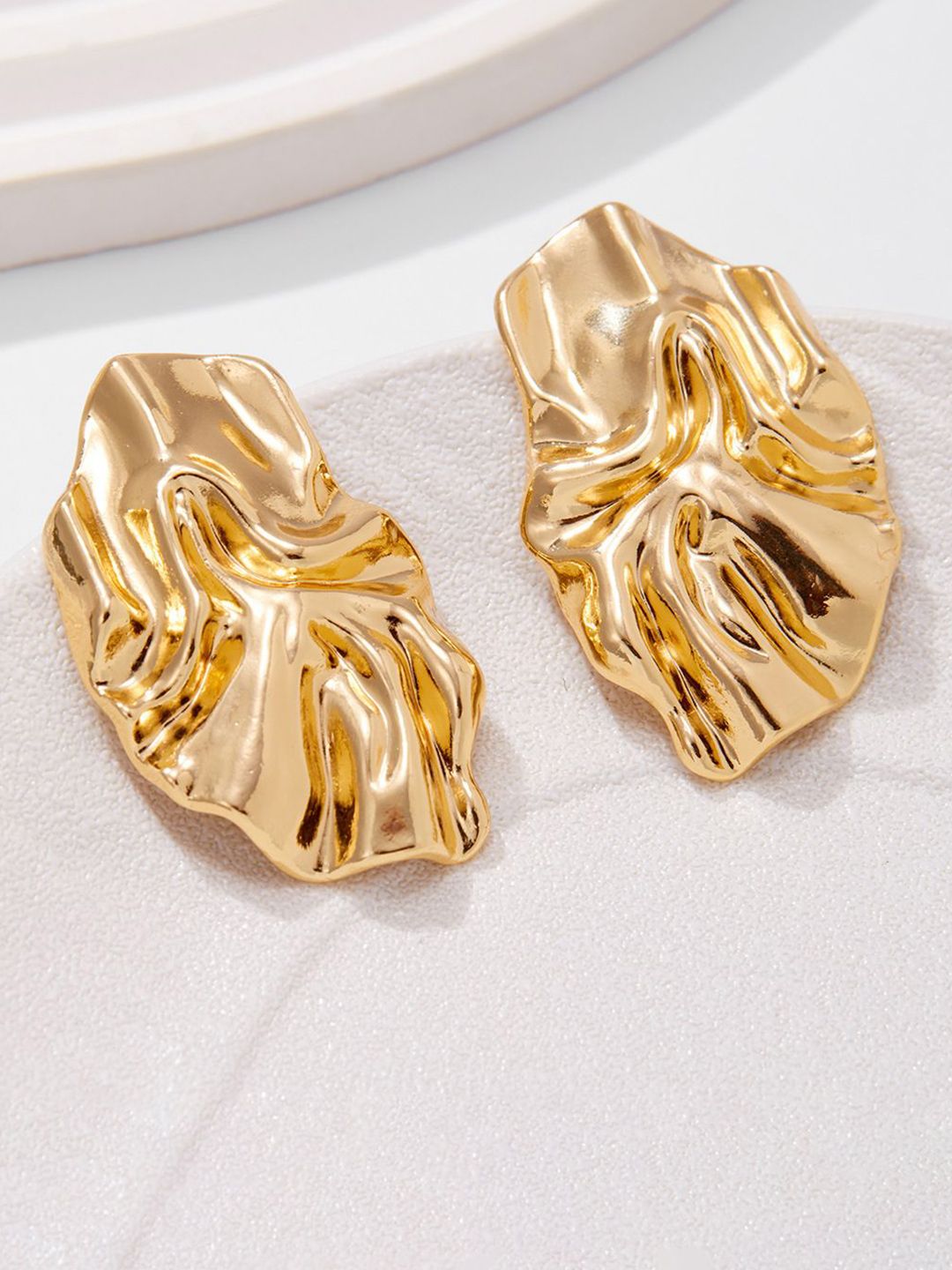 Gold-Plated Contemporary Studs