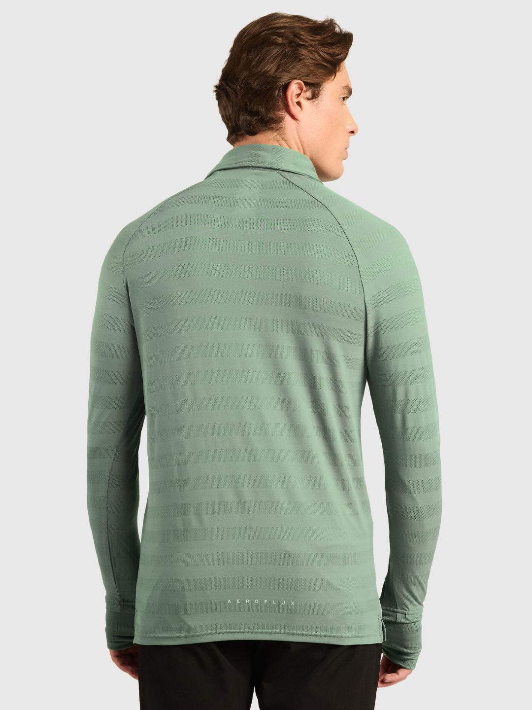 Men Striped Full Sleeves Polo Collar T-shirt