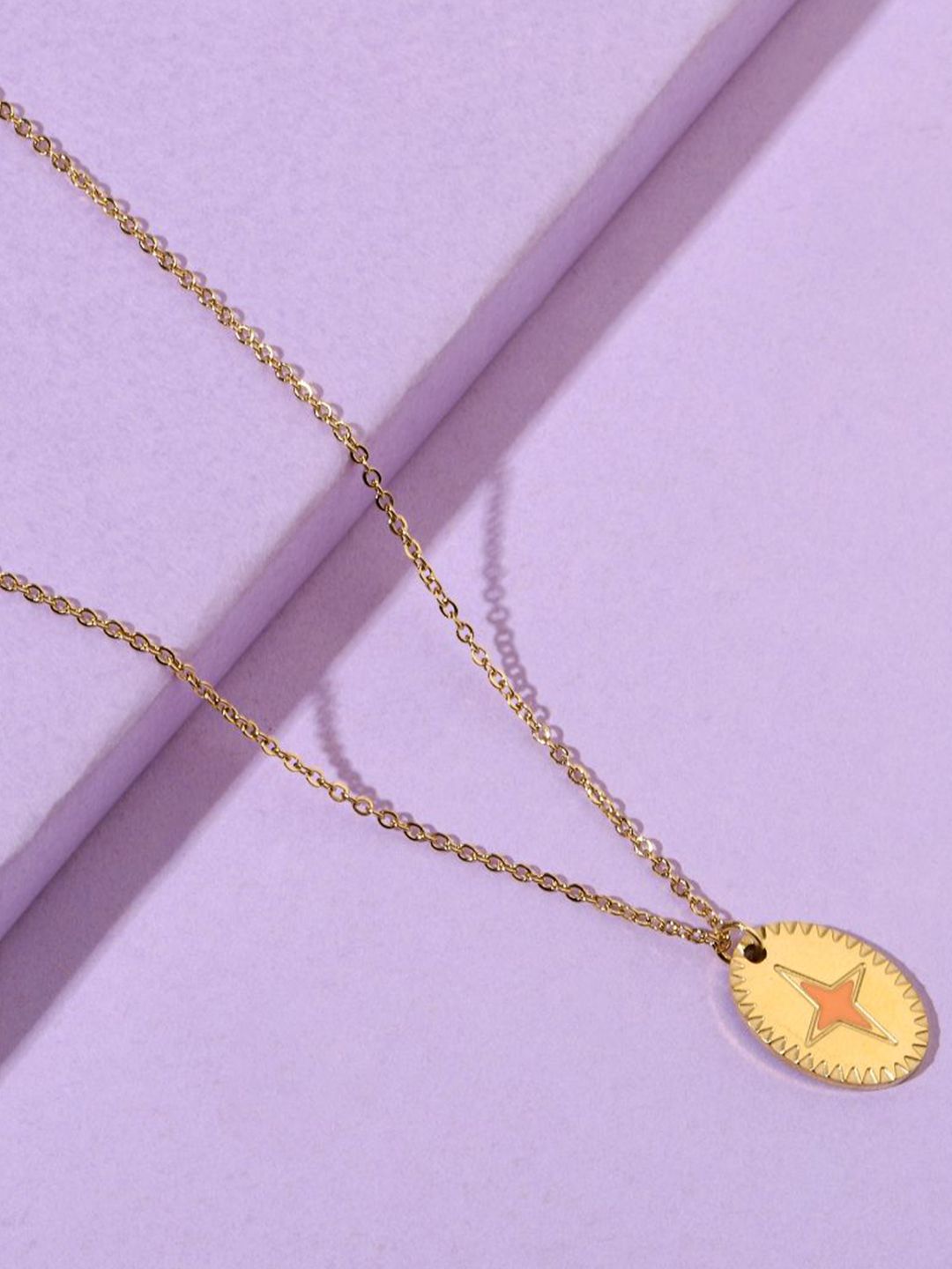 SALTY Gold Plated Star Charmed Pendant Necklace
