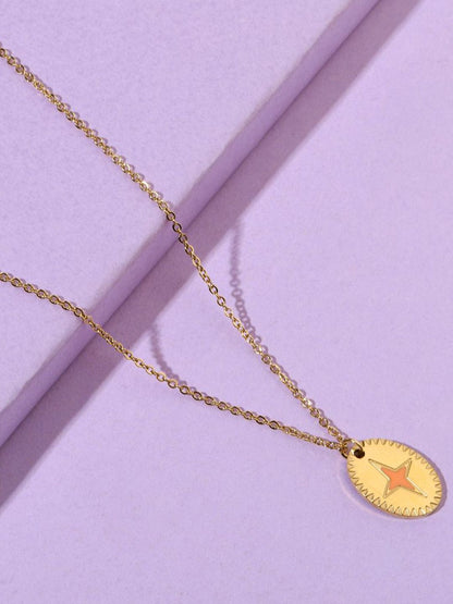SALTY Gold Plated Star Charmed Pendant Necklace