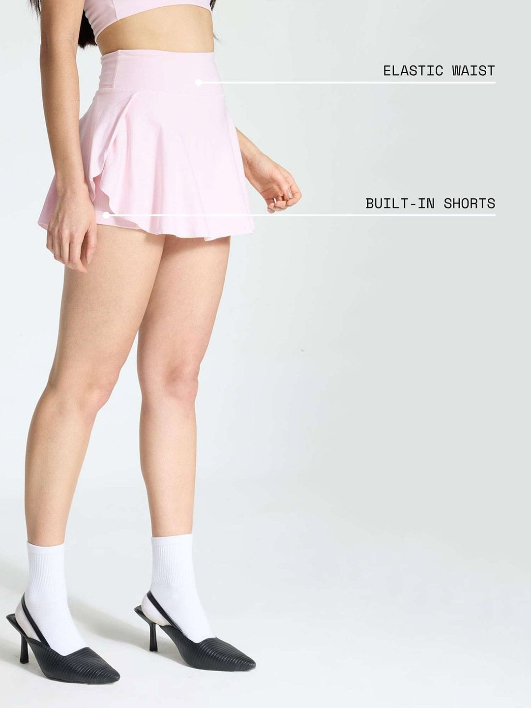 Women Pink Cotton Twirl Skort