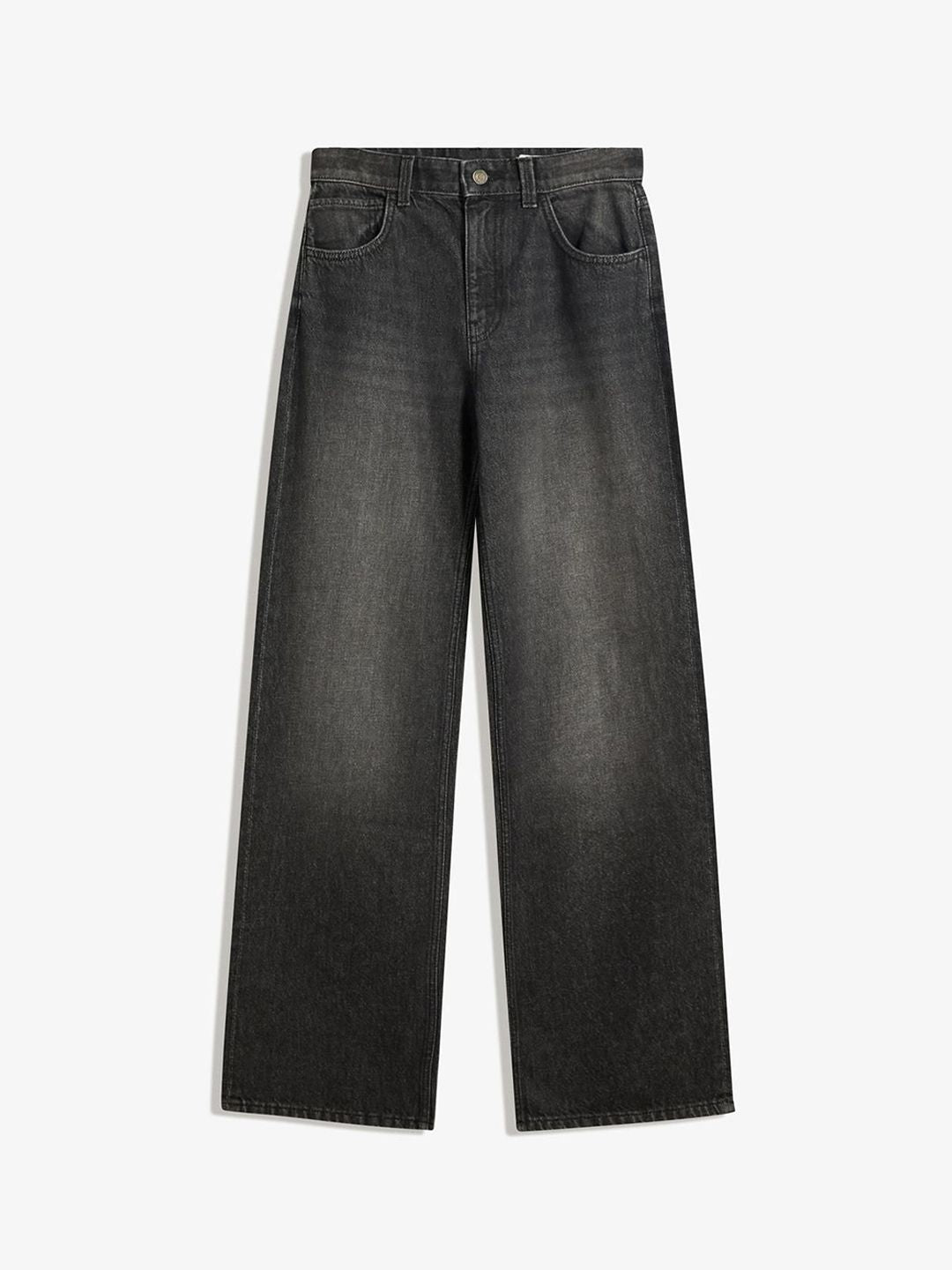 Pure Cotton Straight Wide-Leg Jeans