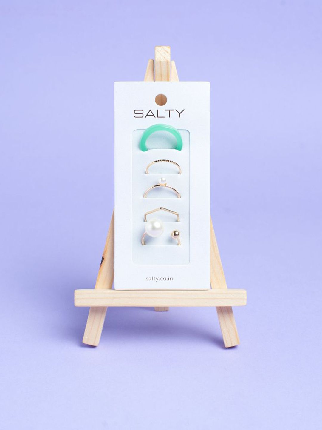 SALTY Set Of 5 Modern Maven Stylish Adjustable Finger Ring