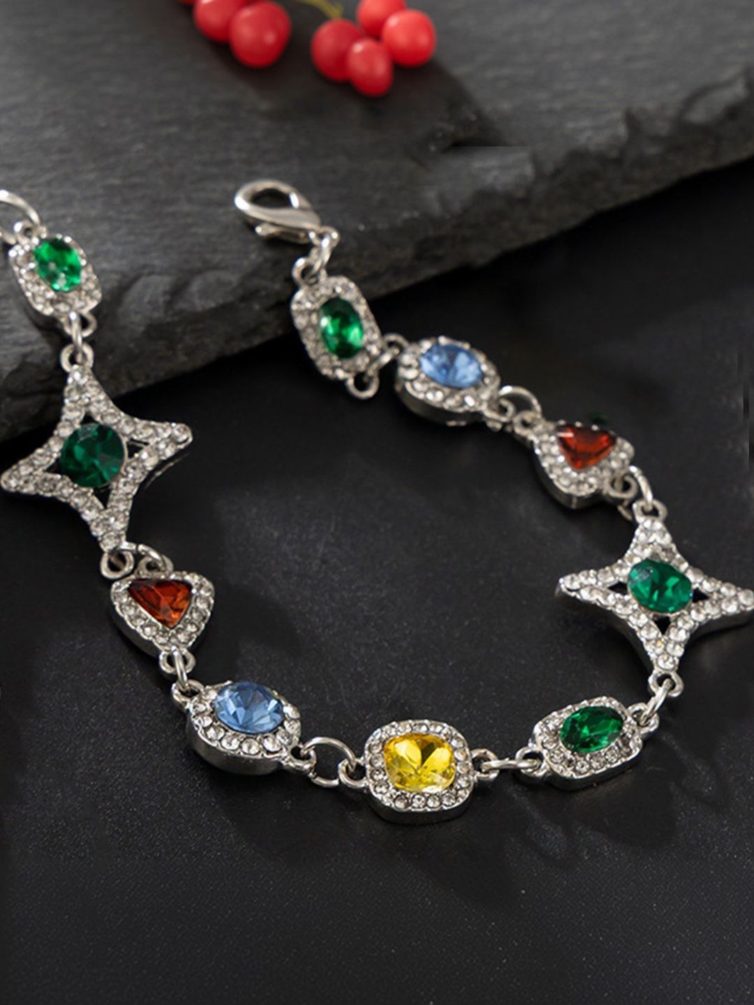 Men Handcrafted Silver-Plated Multistrand Bracelet