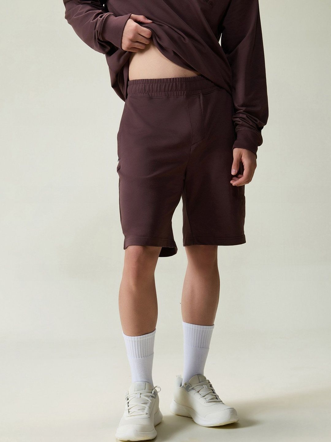 Brown Cotton Leisure Shorts